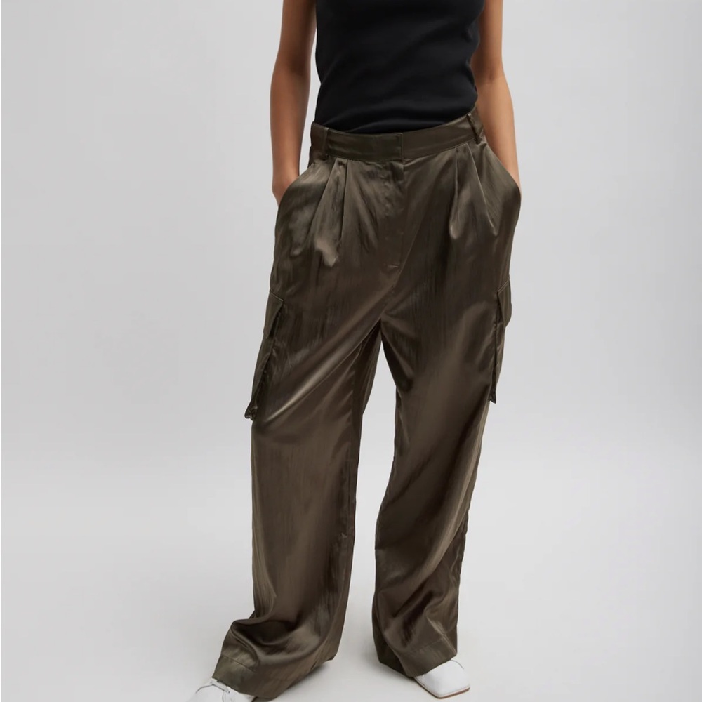 Tibi Olive Wide Leg Pants